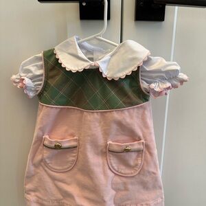 The Beaufort Bonnet Company Pink and Green dress with Peter Pan Collar blouse